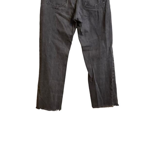 Zara Jeans Women Size 4 Black High Rise Waist Wide Leg Raw Hem Denim Pants - Picture 9 of 13